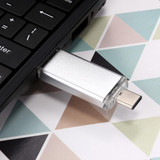 128GB 3 in 1 USB-C / Type-C + USB 2.0 + OTG Flash Disk, For Type-C Smartphones & PC Computer(Silver)