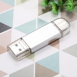64GB 3 in 1 USB-C / Type-C + USB 2.0 + OTG Flash Disk, For Type-C Smartphones & PC Computer (Silver)