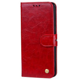 For Galaxy S8 Business Style Oil Wax Texture Horizontal Flip Leather Case with Holder & Card Slots & Wallet(Red)