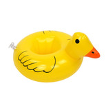 Inflatable Yellow Duck Shaped Floating Drink Holder, Inflated Size: About 23 x 19cm