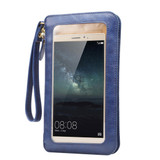 Universal Crazy Horse Texture Touch Screen Wallet Style PU Leather Shoulder Bag for Galaxy Note 8 & Mega 6.3, Huawei Mate 8 / Mate 7, etc. 6.3 inch Below(Dark Blue)