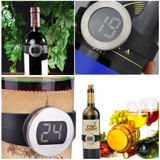 Celsius Degree Digital LCD Display Wine Bottle Thermometer, Suitable Bottle Diameter: 65-80mm (Black + Silver)