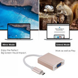 USB-C / Type-C 3.1 to VGA Multi-display Adapter Cable,Cable Length: About 10cm(Gold)