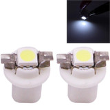 2 PCS B8.5 White Light 0.2W 12LM 1 LED SMD 5050 LED Instrument Light Bulb Dashboard Light for Vehicles, DC 12V(White)