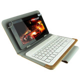 Universal Bluetooth Keyboard with Leather Tablet Case & Holder for Ainol / PiPO / Ramos 9.7 inch / 10.1 inch Tablet PC(Gold)