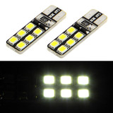 1 Pair T10 White 12 LED 2835 SMD CANBUS Car Signal Light Bulb