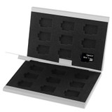 2x 9 in 1 Memory Card Protective Case Box for TF Card, Size: 93mm (L) x 62mm (W) x 10mm (H), Silver(Silver)