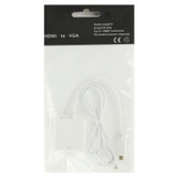 22cm Full HD 1080P Micro HDMI Male to VGA Female Video Adapter Cable with Audio Cable(White)