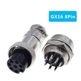 DIY 16mm 8-Pin GX16 Aviation Plug Socket Connector (5 Pcs in One Package, the Price is for 5 Pcs)(Silver)