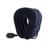 Inflatable Air Cervical Neck Traction Device Soft Head Back Shoulder Neck Ache Massager Headache Pain Relief Relaxation Brace(Dark Blue)