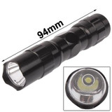 3W LED Mini Flashlight Light Torch Lamp with Strap(Black)