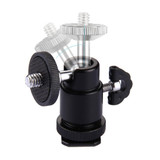 Aluminum Alloy Hot Shoe Tripod Heads, 1/4 inch Male Screw Adapter