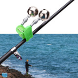 10 PCS Fishing Accessory Twin Bells Clip On Fishing Rod Fishing Bait Alarm, Random Color Delivery