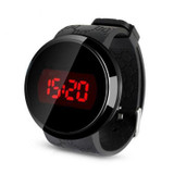 Touch Screen Unisex LED Digital Watch Wristwatch Timepiece Silicon Strap ( Black )(Black)