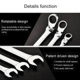 13mm Dual-use Opening Plum Ratcheting Angled Wrench , Length: 17.8cm(Silver)