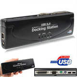 Hi-speed USB 2.0 Docking Station with 8 Ports (2xUSB 2.0 + PS2 Mouse + PS2 Keyboard + RS232 + DB25 + LAN + Upstream),Black(Black)