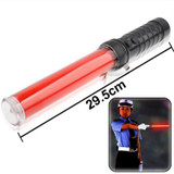 Safety Traffic 3-Mode Control Red LED Baton with Flashlight, Length: 29.5cm(Red)