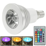 E14 3W RGB Flash LED Light Bulb, Luminous Flux: 240-270lm, with Remote Controller, AC 85-265V