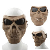 High Intensity Terrifying Evil Facepiece Skeleton Anti BB Bomb Face Mask with Elastic Bands(Brown)