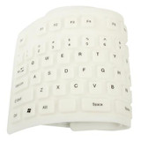 109 Keys USB 2.0 Full Sized Waterproof Flexible Silicone Keyboard (White)