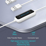 High Speed USB 2.0 Data Link Cable, PC to PC Data Share, Plug and Play, Length: 165cm