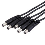 1 Female to 5 Male Plug 5.5 x 2.1mm DC Power Cable(Black)