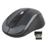 2.4GHz Wireless Optical Mouse with USB Receiver, Plug and Play, Working Distance up to 10 Meters (Grey)