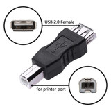 USB 2.0 A Female to B Male Adapter Connector AF to BM Converter for Printer(Black)