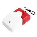 Mini Wired Red Strobe Siren for Burglar Security Alarm(White)