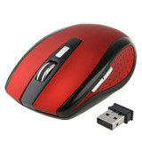 2.4 GHz 800~1600 DPI Wireless 6D Optical Mouse with USB Mini Receiver, Plug and Play, Working Distance up to 10 Meters (Red)