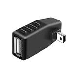 90 Degree Up Angled Mini USB Male to USB 2.0 AF Adapter(Black)