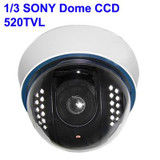 1/3 SONY Color 520TVL Dome CCD Camera, IR Distance: 15m