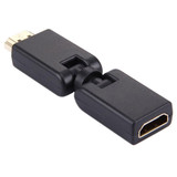 HDMI 19 Pin Male to Female 360 Degree SWIVEL Adaptor (Gold Plated)(Black)