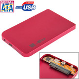 2.5 inch SATA HDD External Case, Size: 126mm x 75mm x 13mm (Red)