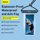 Baseus Cylinder Slide-cover Waterproof Bag For Smart Phones Below 7.2 inch(Navy Blue)