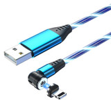 2.4A USB to 8 Pin 540 Degree Bendable Streamer Magnetic Data Cable, Cable Length: 1m(Blue)