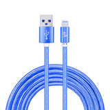 YF-MX04 3m 2.4A MFI Certificated 8 Pin to USB Nylon Weave Style Data Sync Charging Cable(Blue)