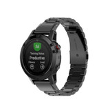 For Garmin Fenix5/Forerunner935/Garmin Approach S60 3-Beads Stainless Steel Metal Quick Release Watch Band(black)