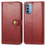 For Motorola Moto G31 Solid Color Leather Buckle Phone Case(Red)