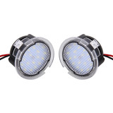 2 PCS DC 12V 2W 6000K 120LM 18-LED Side Rear View Mirror Puddle Lights Lamp for Ford 2013-2017 Explorer/2015-2017 Taurus/2015-2017 Edge/2015-2017 Mondeo