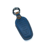 For PEUGEOT Car Cowhide Leather Key Protective Cover Key Case(Blue)
