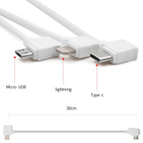 STARTRC 30cm Micro USB to Micro USB Converting Connector Data Cable for DJI Mavic Mini /  Air, Shark Remote Controller(White)