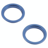 2 PCS Rear Camera Glass Lens Metal Outside Protector Hoop Ring for iPhone 13(Blue)