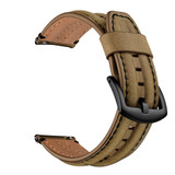 For Garmin Vivoactive3 / Vivomove HR Double Keel Watch Band(Dark Brown Crazy Horse)