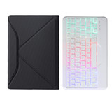 BM20S Backlight Diamond Texture Bluetooth Keyboard Leather Case with Triangle Back Support For Lenovo M10 Plus 10.3 inch TB-X606 / TB-X606F(Black + White)