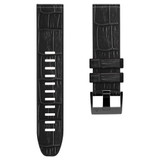 For Garmin Fenix 7 / 6 / 5 Crocodile Texture Silicone Leather Watch Band(Black)