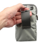 Universal Multi-function Plaid Texture Double Layer Zipper Sports Waist Bag / Shoulder Bag for iPhone X  & 7 & 7 Plus / Galaxy  S9+ / S8+ / Note 8 / Sony Xperia Z5 / Huawei Mate 8, Size: 16.5 x 9.0 x 3.0cm(Silver)
