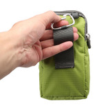 Universal Multi-function Plaid Texture Double Layer Zipper Sports Waist Bag / Shoulder Bag for iPhone X  & 7 & 7 Plus / Galaxy  S9+ / S8+ / Note 8 / Sony Xperia Z5 / Huawei Mate 8, Size: 16.5 x 9.0 x 3.0cm(Green)
