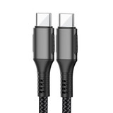 WIWU F20 PD 100W Type-C to Type-C Fast Charging Cable, Length : 2m (Black)