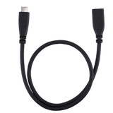 50cm USB-C / Type-C 3.1 Male to USB-C / Type-C Female Connector Adapter Cable(Black)